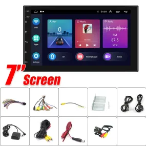 HD 7" 2 DIN Car Radio w/ GPS, WiFi, CarPlay   Rear Camera