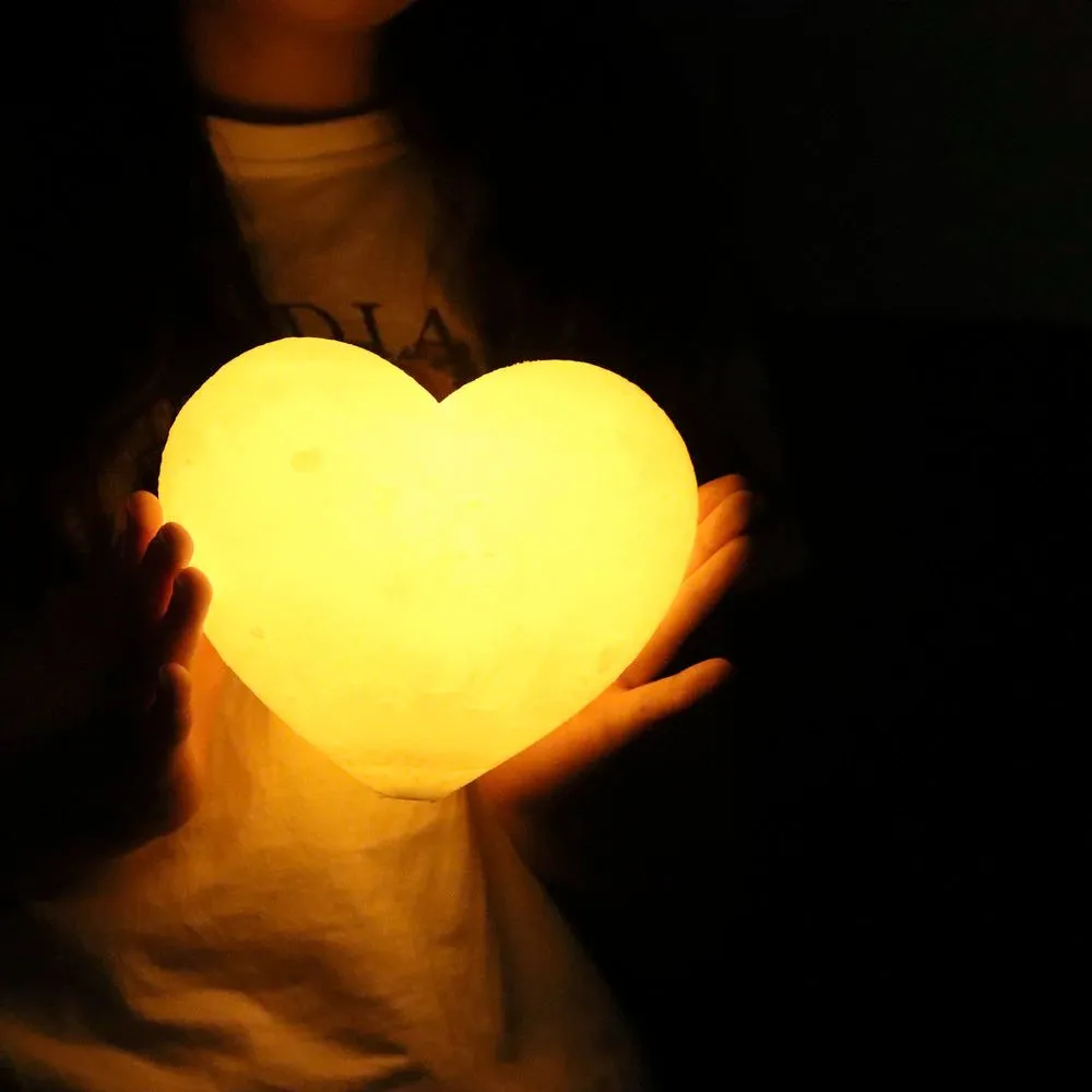 Heart Shape Touch Control Moon Glowing LED Lamp