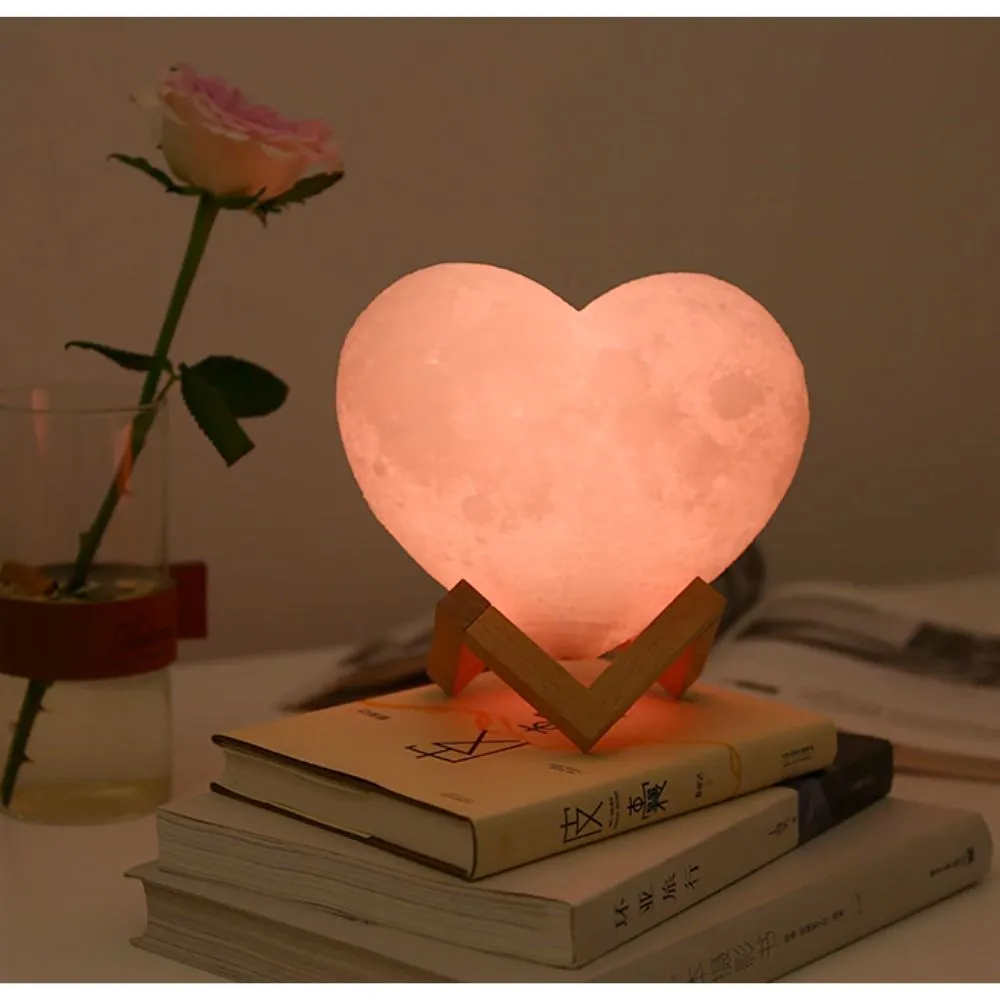 Heart Shape Touch Control Moon Glowing LED Lamp