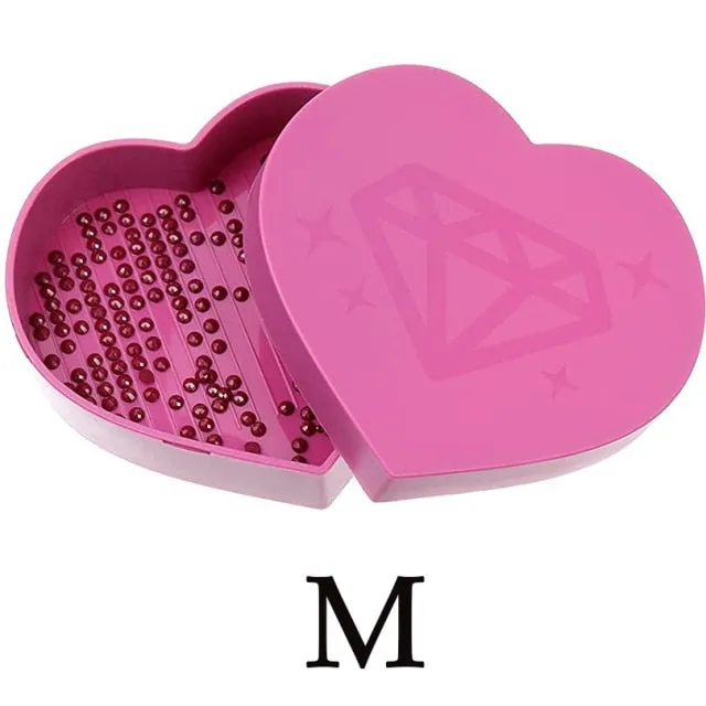 Heart-Shaped Diamond Painting Tray Box, Large Capacity Tray