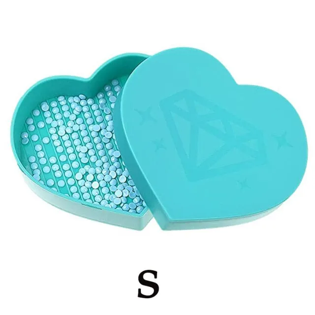 Heart-Shaped Diamond Painting Tray Box, Large Capacity Tray