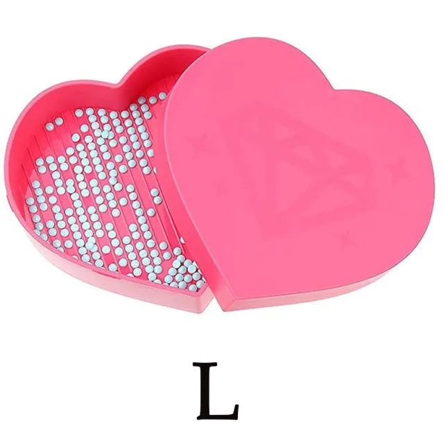 Heart-Shaped Diamond Painting Tray Box, Large Capacity Tray