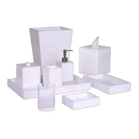 Ice White Lucite Bath Accessories by Mike   Ally