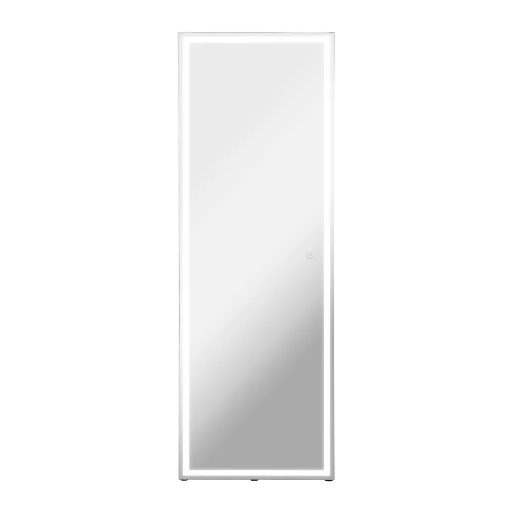 Icy Full-length Rectangular Frameless Anti-Fog Plug-in/Hardwire Aluminum Front-lit Tri-color LED Freestand/Hang Mirror with Smart Touch Control