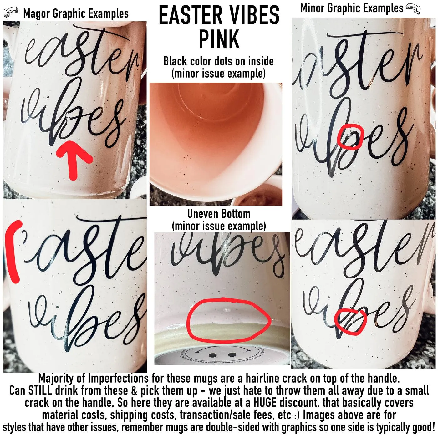 Imperfect Easter Mugs (Read Description)