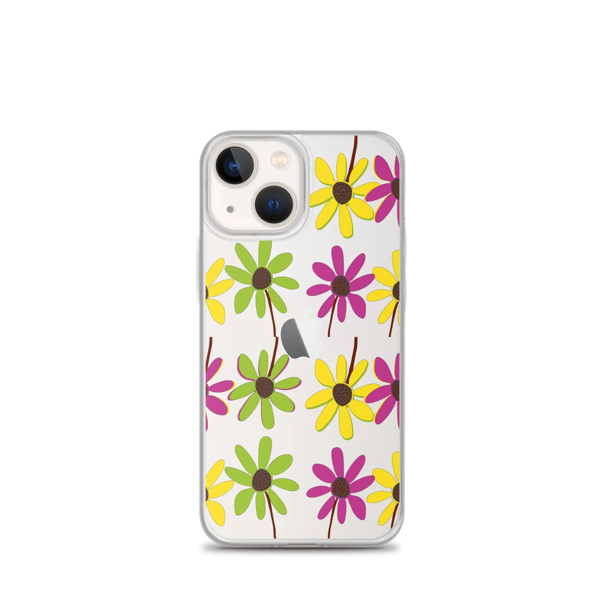 iPhone Colourful Hand Drawn Flower Petals Clear Case