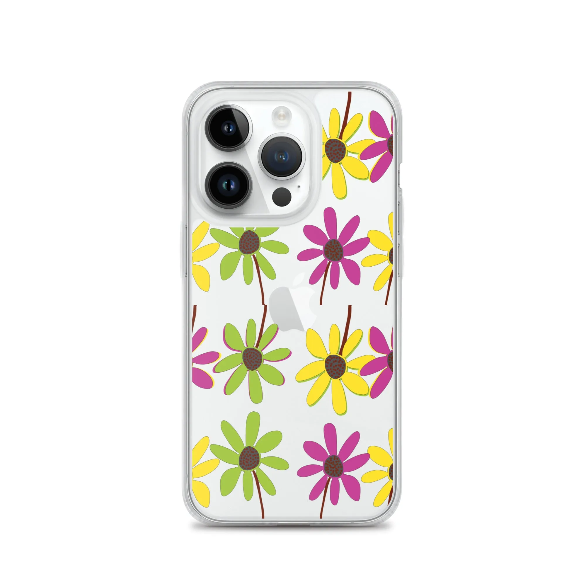 iPhone Colourful Hand Drawn Flower Petals Clear Case