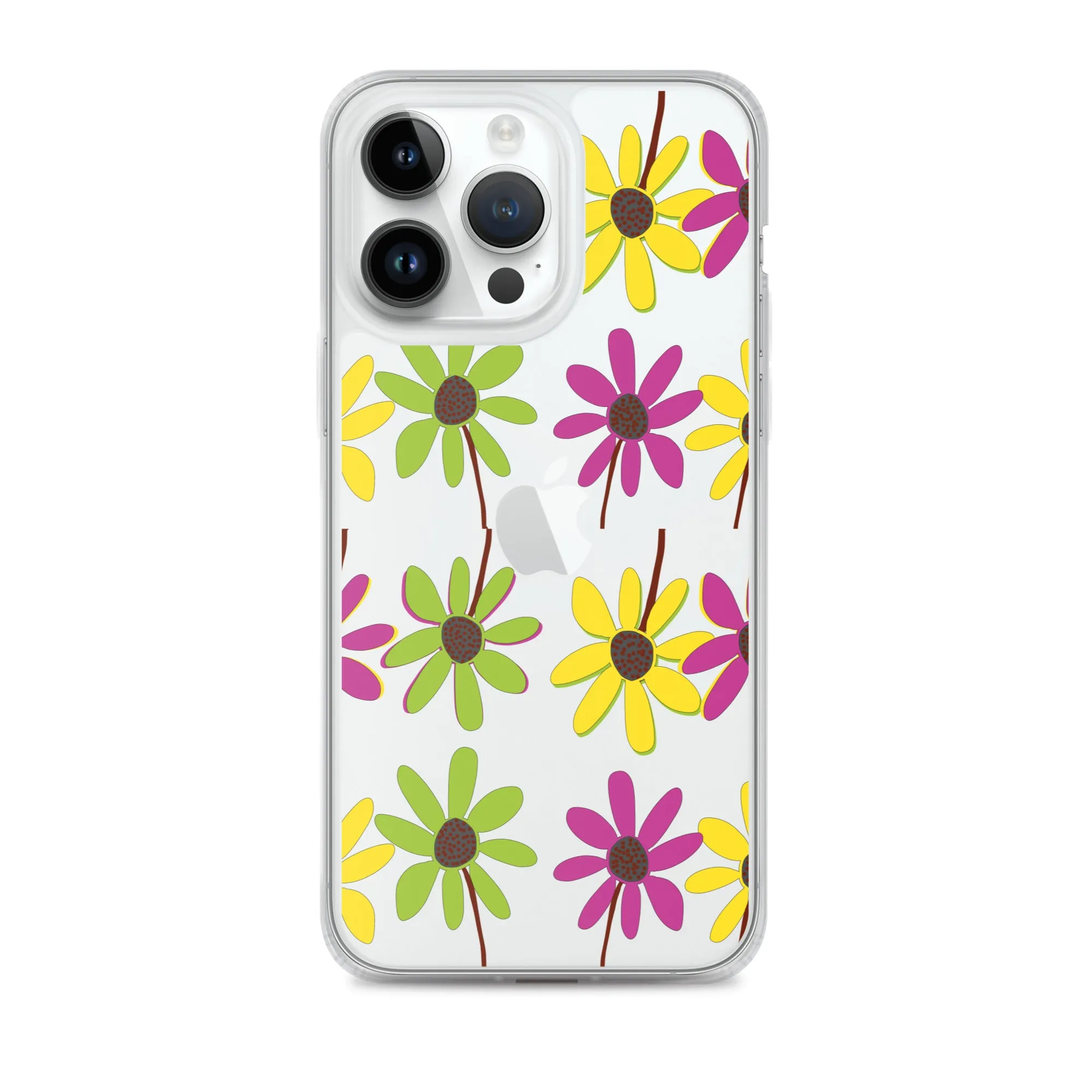 iPhone Colourful Hand Drawn Flower Petals Clear Case