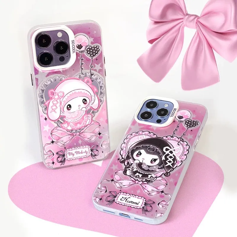 Japanese Cartoon Sanrio Winter Sweet Lolita | My Melody Kuromi Laser - iPhone Case 11 12 13 14 15 16 Pro Promax