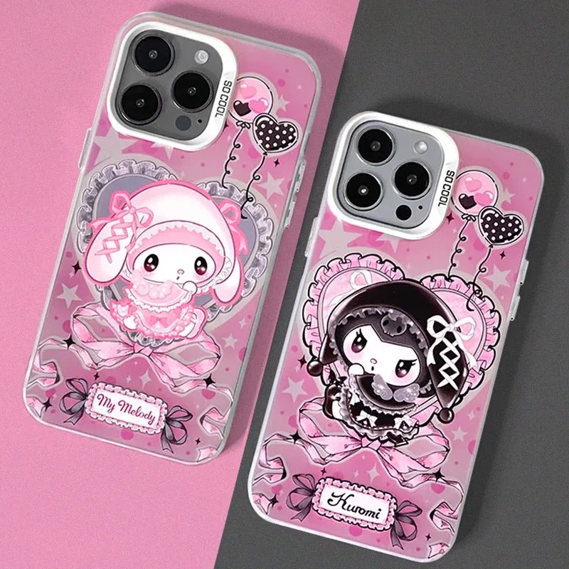 Japanese Cartoon Sanrio Winter Sweet Lolita | My Melody Kuromi Laser - iPhone Case 11 12 13 14 15 16 Pro Promax