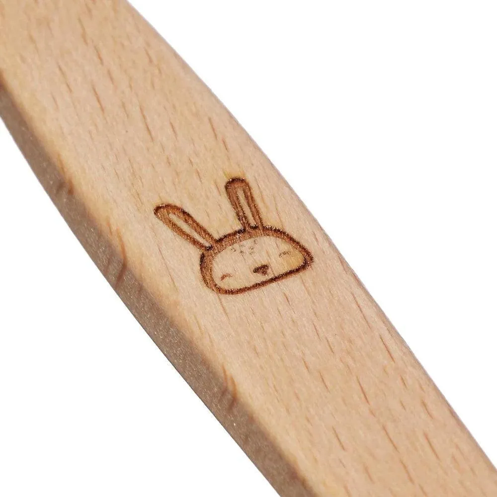 Kids 100% Plant-Based Beech Wood Toothbrush - Rabbit - Green