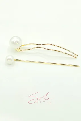 Large Pearl Hair Stick Duo