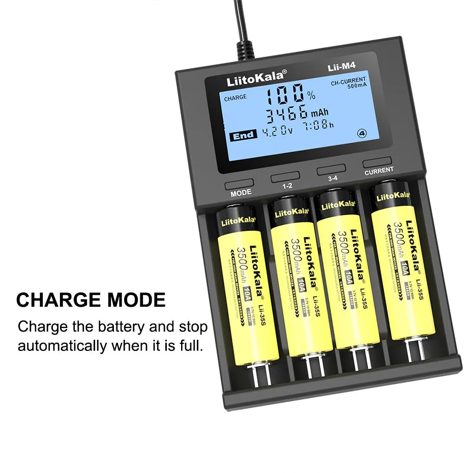 Liitokala Lii-M4 Smart LCD Fast Battery Charger