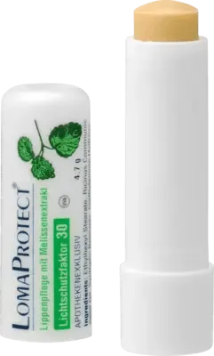 Lip care stick with lemon balm extract, LOMAPROTECT pins