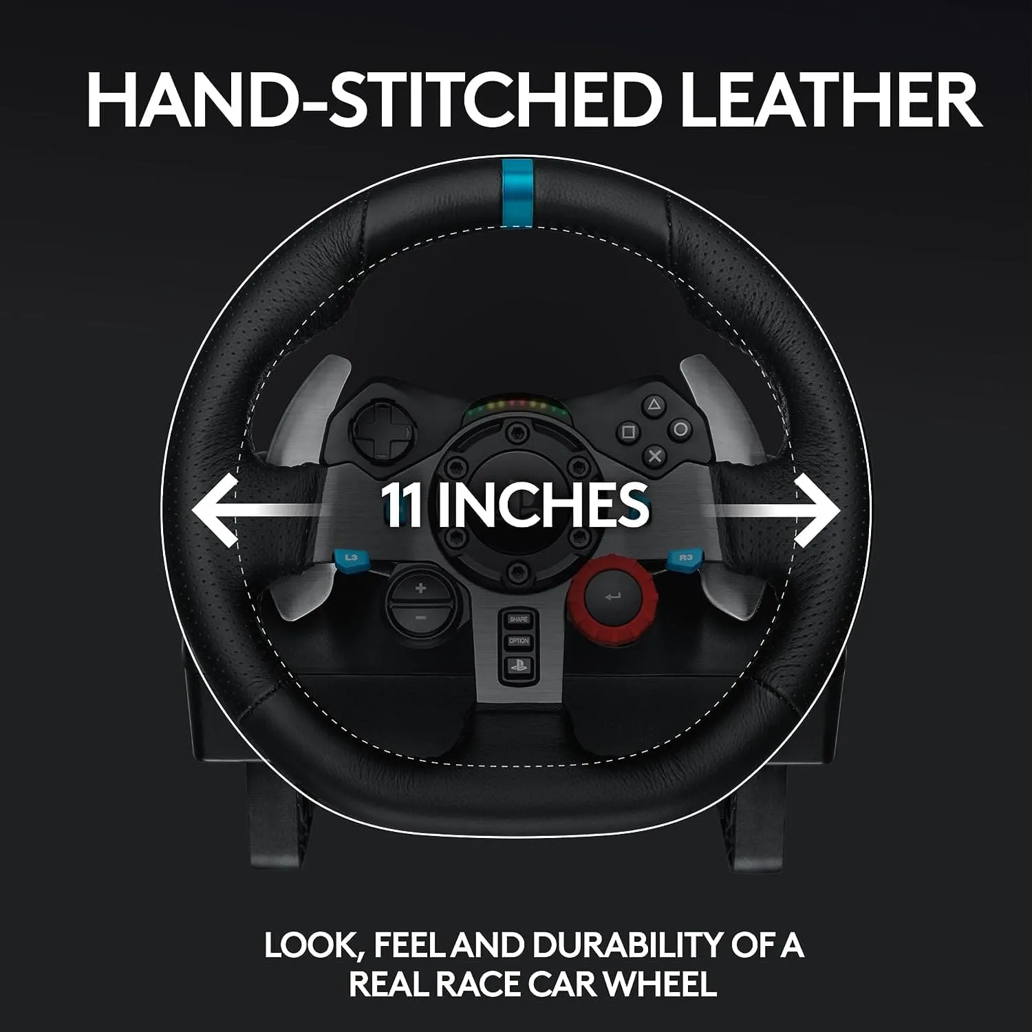 Logitech G29 Driving Force Racing Wheel & Pedals - Real Force Feedback, Paddle Shifters, Leather Cover - PS5, PS4, PC, Mac Compatible - Black