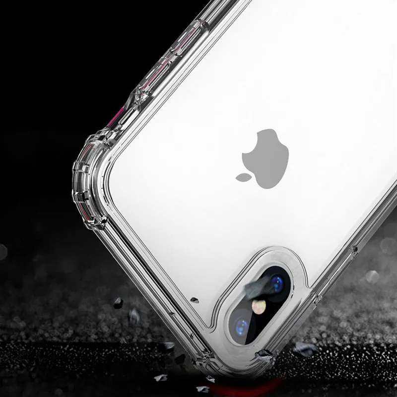 Luxury Shockproof Bumper Transparent Silicone Phone Case For iPhone X XS XR XS Max 8 7 6 6S Plus Clear protection Back Cover