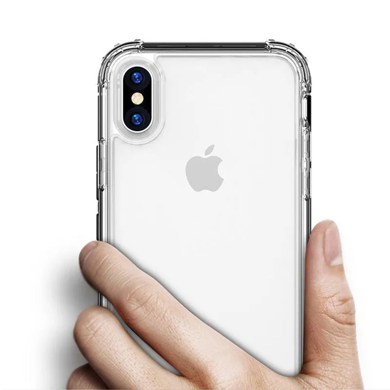 Luxury Shockproof Bumper Transparent Silicone Phone Case For iPhone X XS XR XS Max 8 7 6 6S Plus Clear protection Back Cover