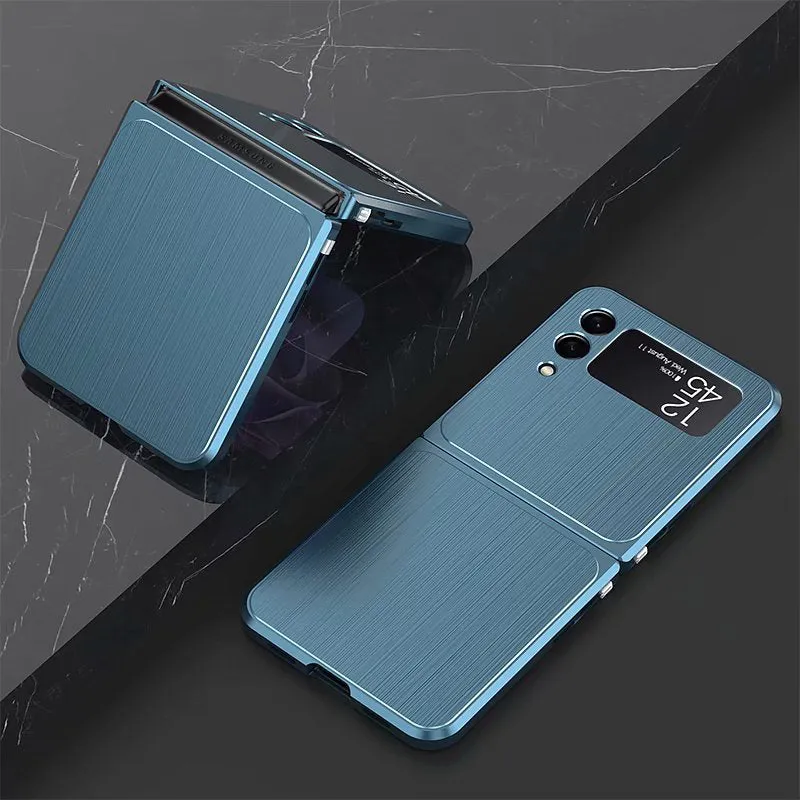 Magnetic Adsorption Phone Case Full Aluminum Metal Bumper  Cover for Samsung Z Flip 4 3