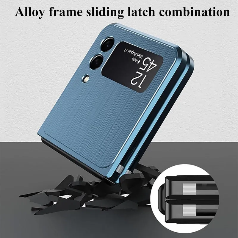 Magnetic Adsorption Phone Case Full Aluminum Metal Bumper  Cover for Samsung Z Flip 4 3