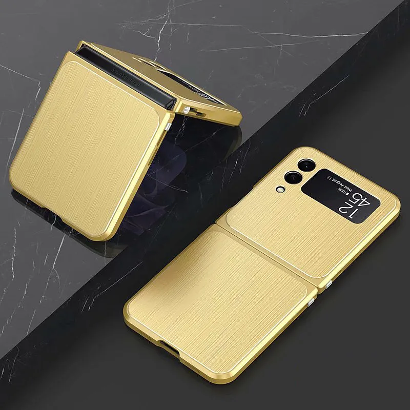 Magnetic Adsorption Phone Case Full Aluminum Metal Bumper  Cover for Samsung Z Flip 4 3