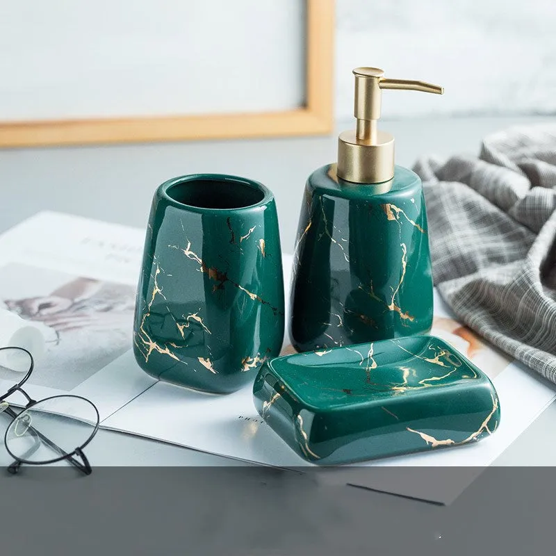 Marble Styled Bathroom Accessories Set