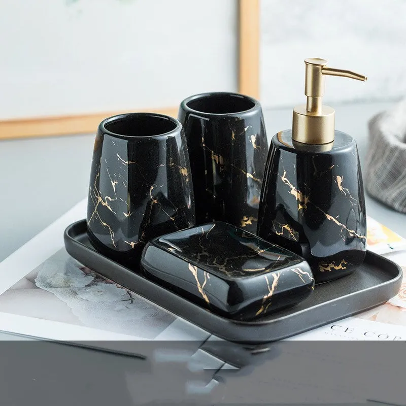 Marble Styled Bathroom Accessories Set