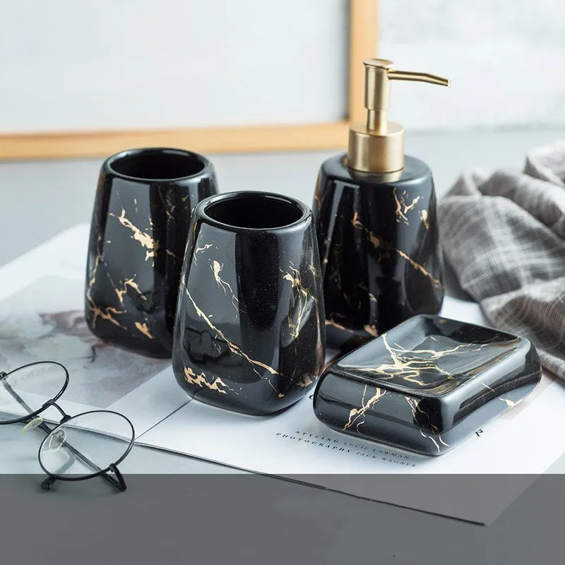 Marble Styled Bathroom Accessories Set