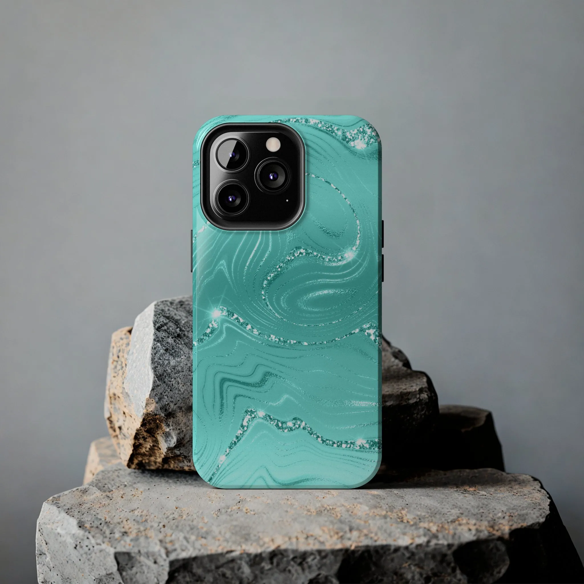 Marbled Turquoise Design Tough Phone Case compatible with a large variety of phone models, Gift, Phone Case