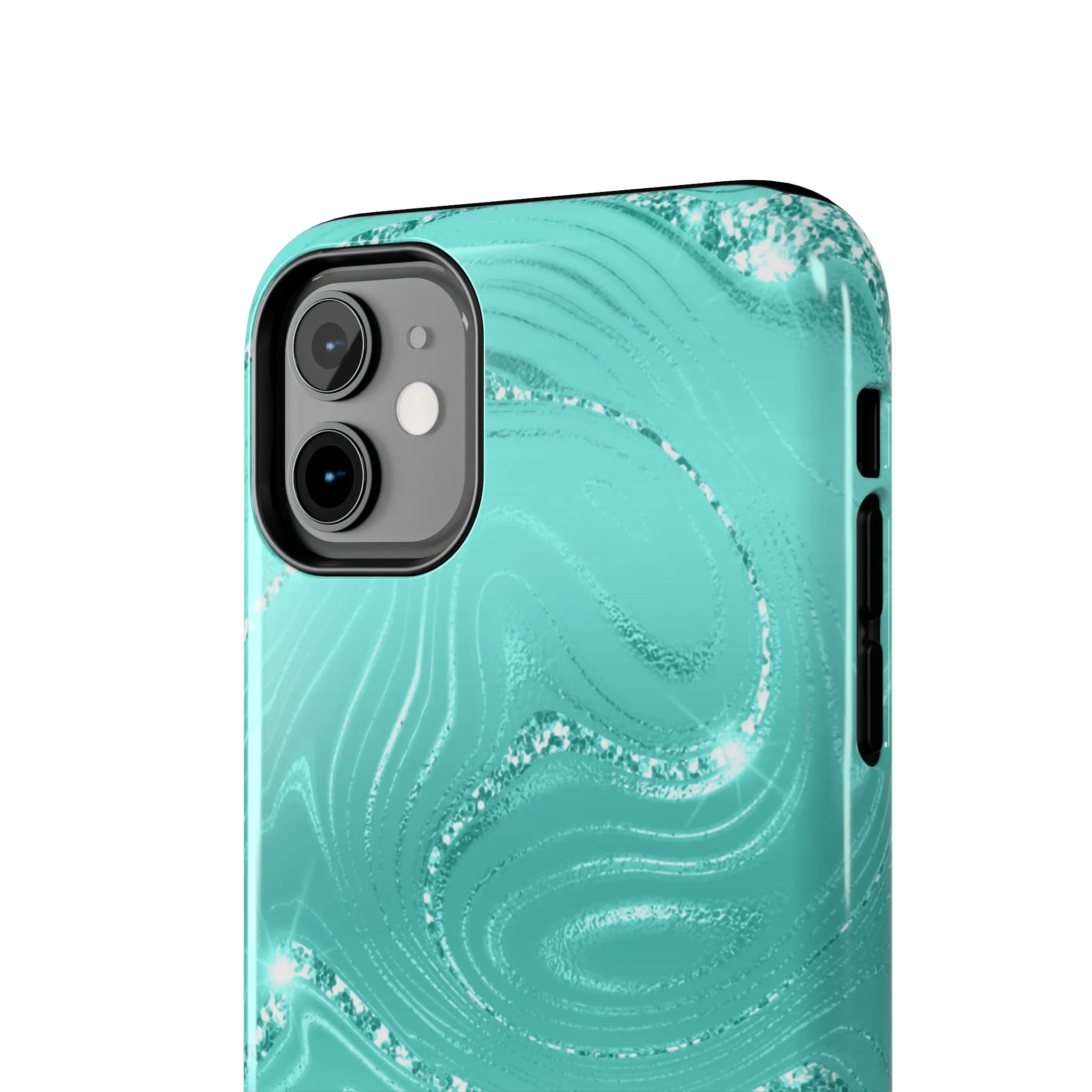 Marbled Turquoise Design Tough Phone Case compatible with a large variety of phone models, Gift, Phone Case