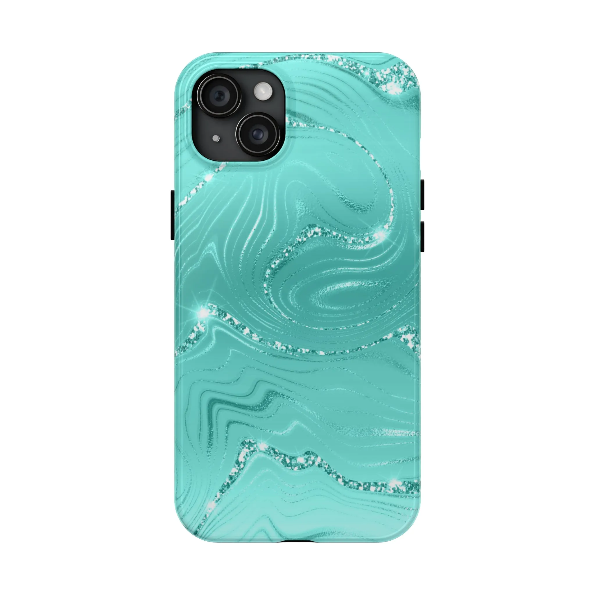 Marbled Turquoise Design Tough Phone Case compatible with a large variety of phone models, Gift, Phone Case