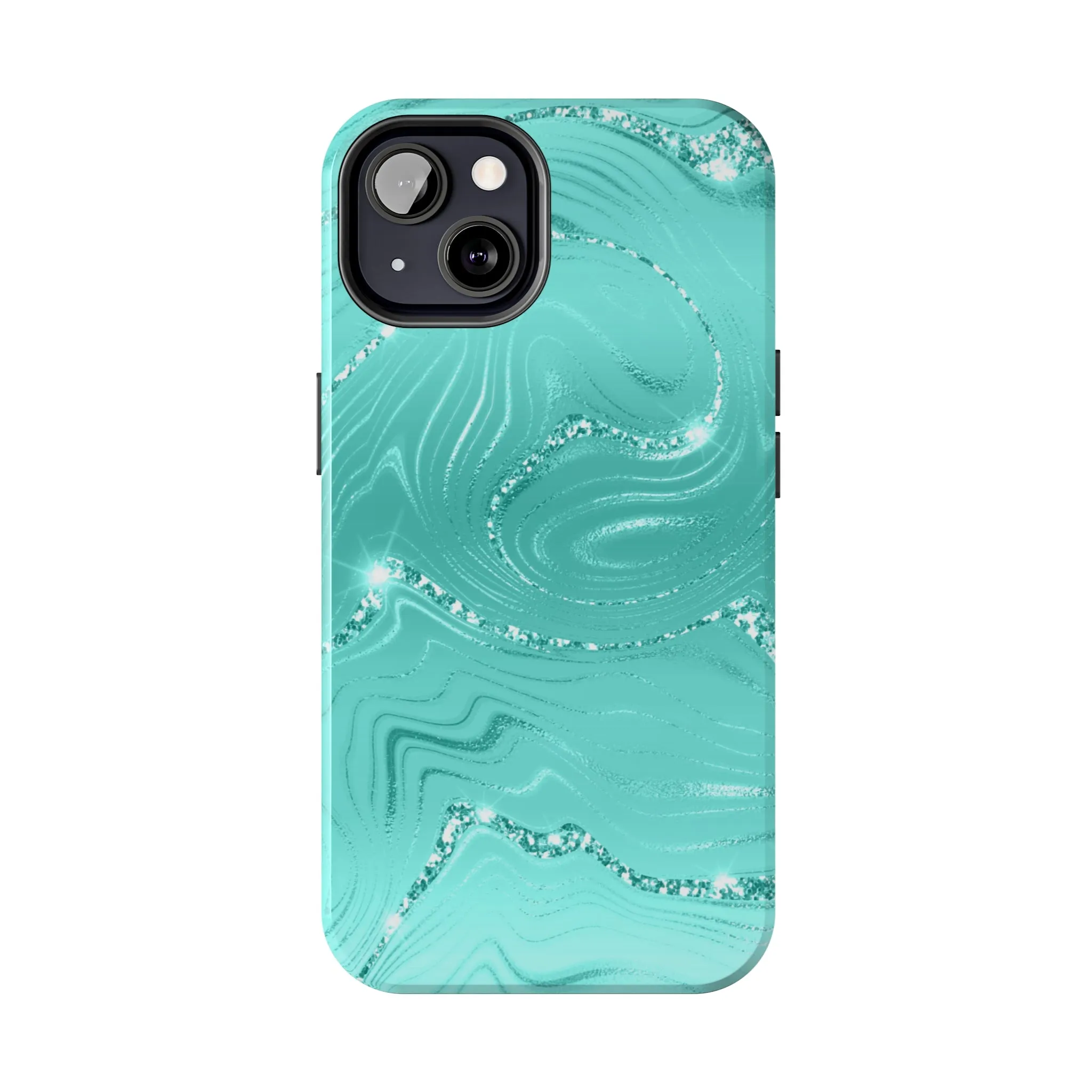 Marbled Turquoise Design Tough Phone Case compatible with a large variety of phone models, Gift, Phone Case