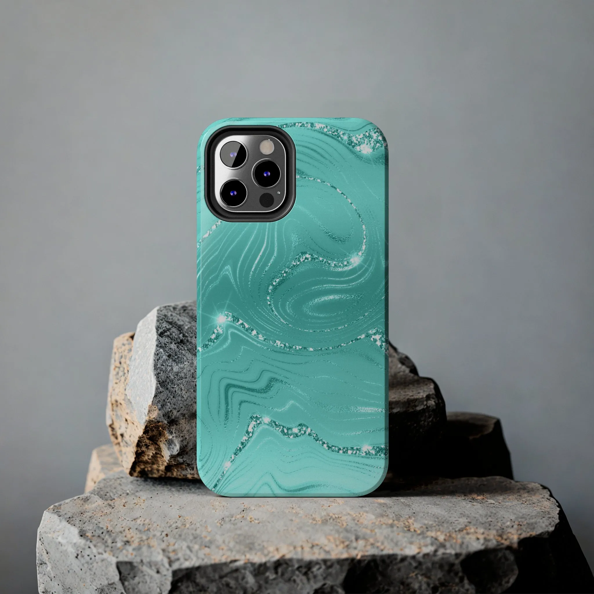 Marbled Turquoise Design Tough Phone Case compatible with a large variety of phone models, Gift, Phone Case