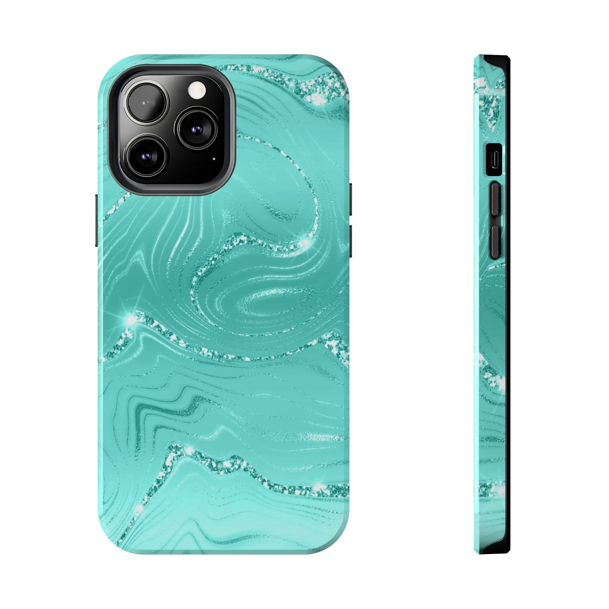 Marbled Turquoise Design Tough Phone Case compatible with a large variety of phone models, Gift, Phone Case