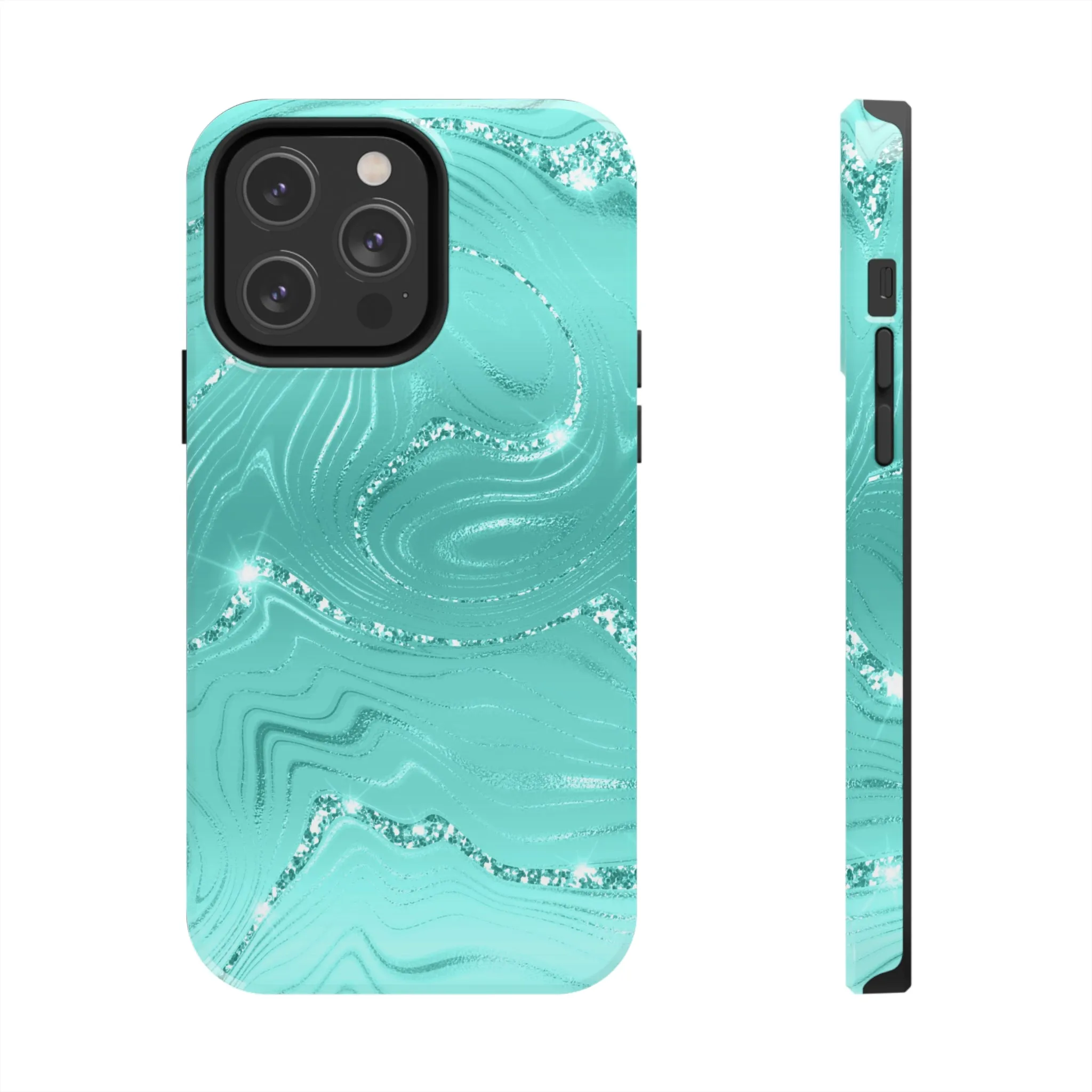 Marbled Turquoise Design Tough Phone Case compatible with a large variety of phone models, Gift, Phone Case