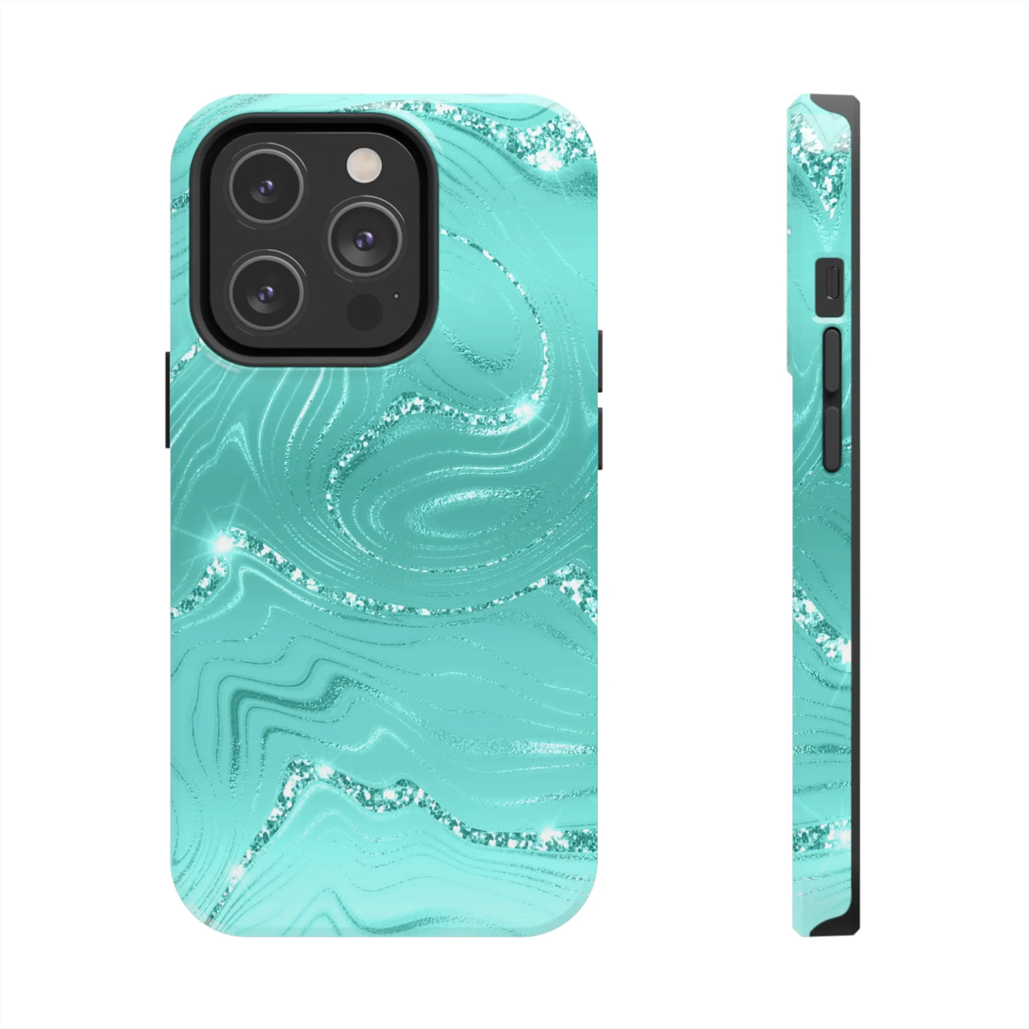 Marbled Turquoise Design Tough Phone Case compatible with a large variety of phone models, Gift, Phone Case