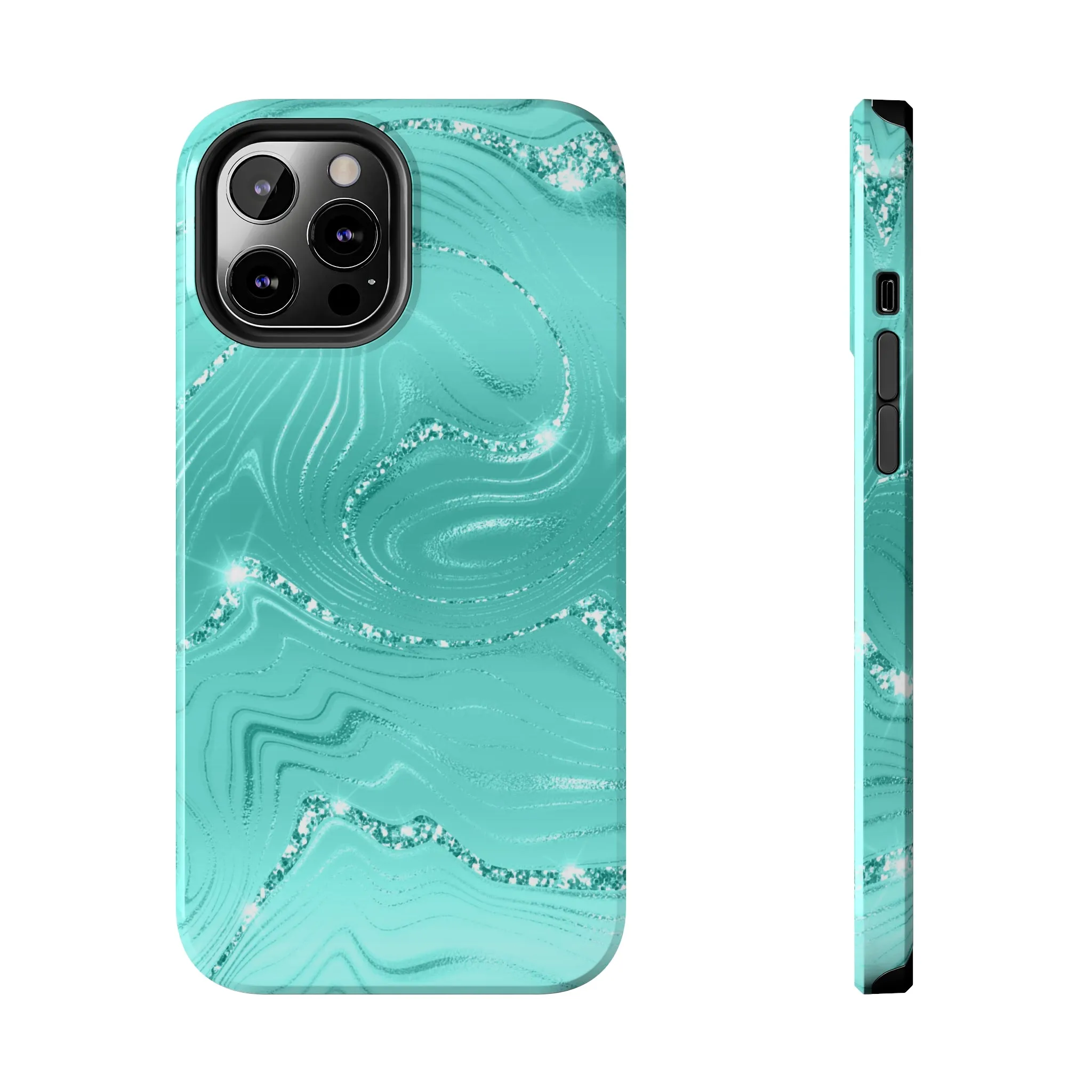 Marbled Turquoise Design Tough Phone Case compatible with a large variety of phone models, Gift, Phone Case