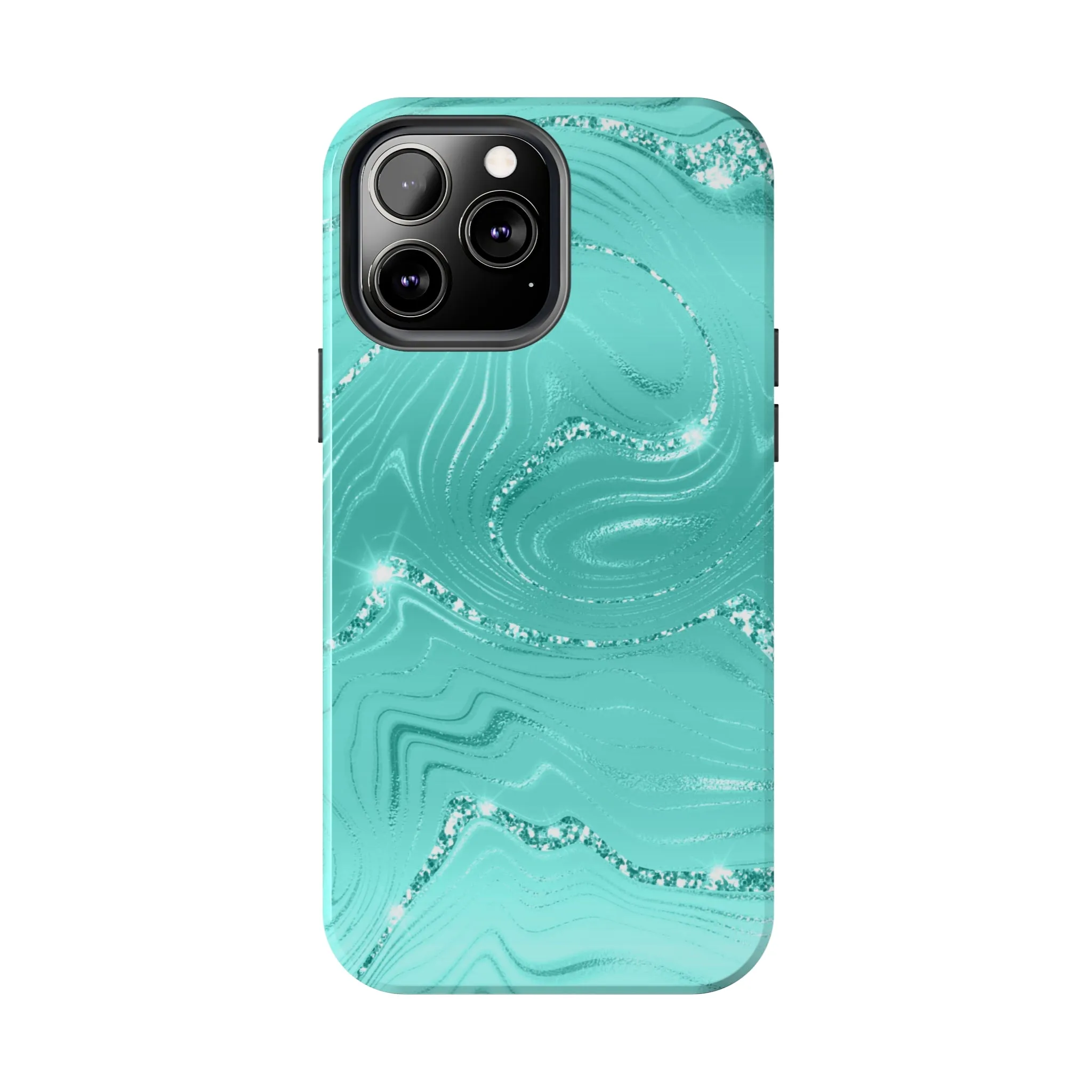 Marbled Turquoise Design Tough Phone Case compatible with a large variety of phone models, Gift, Phone Case