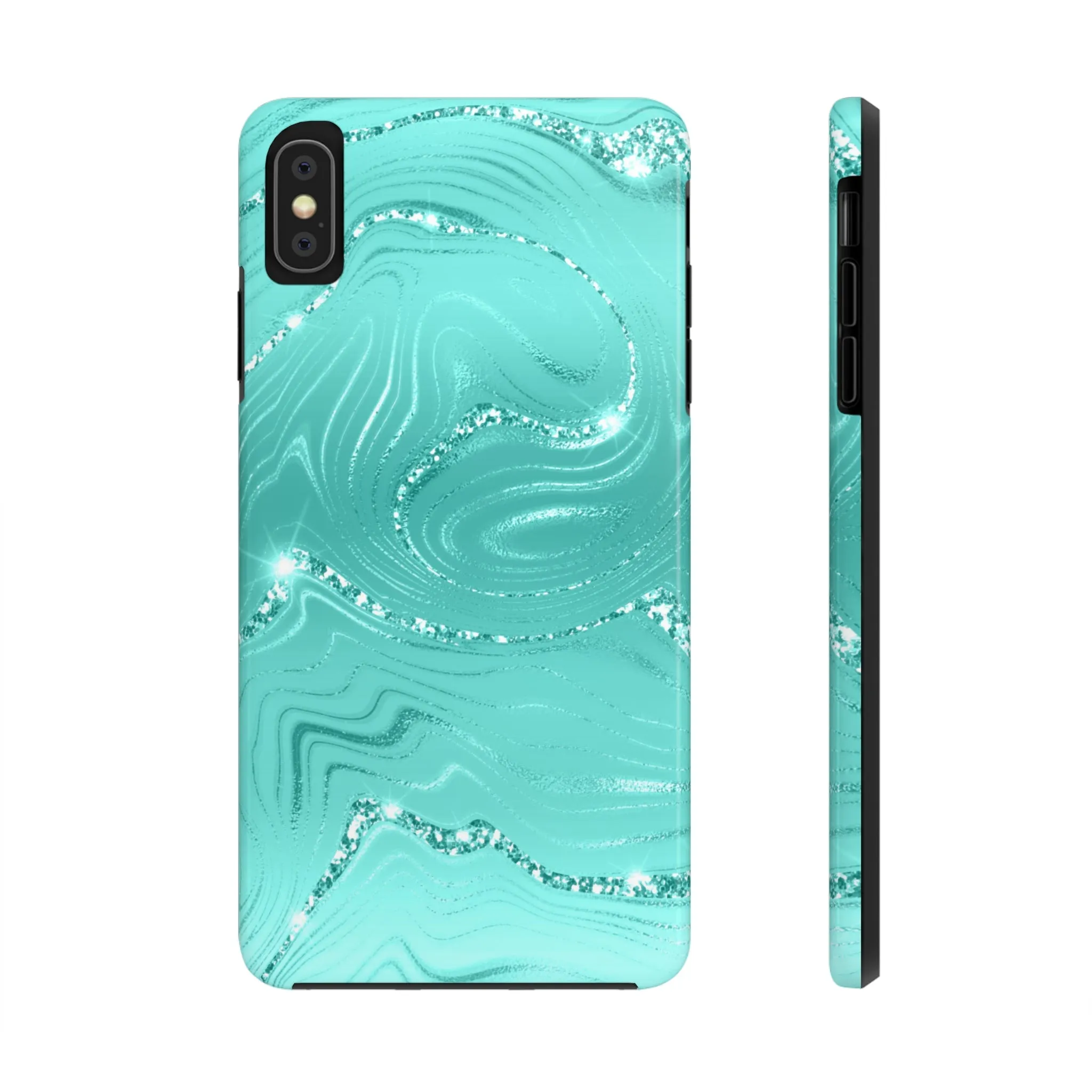 Marbled Turquoise Design Tough Phone Case compatible with a large variety of phone models, Gift, Phone Case