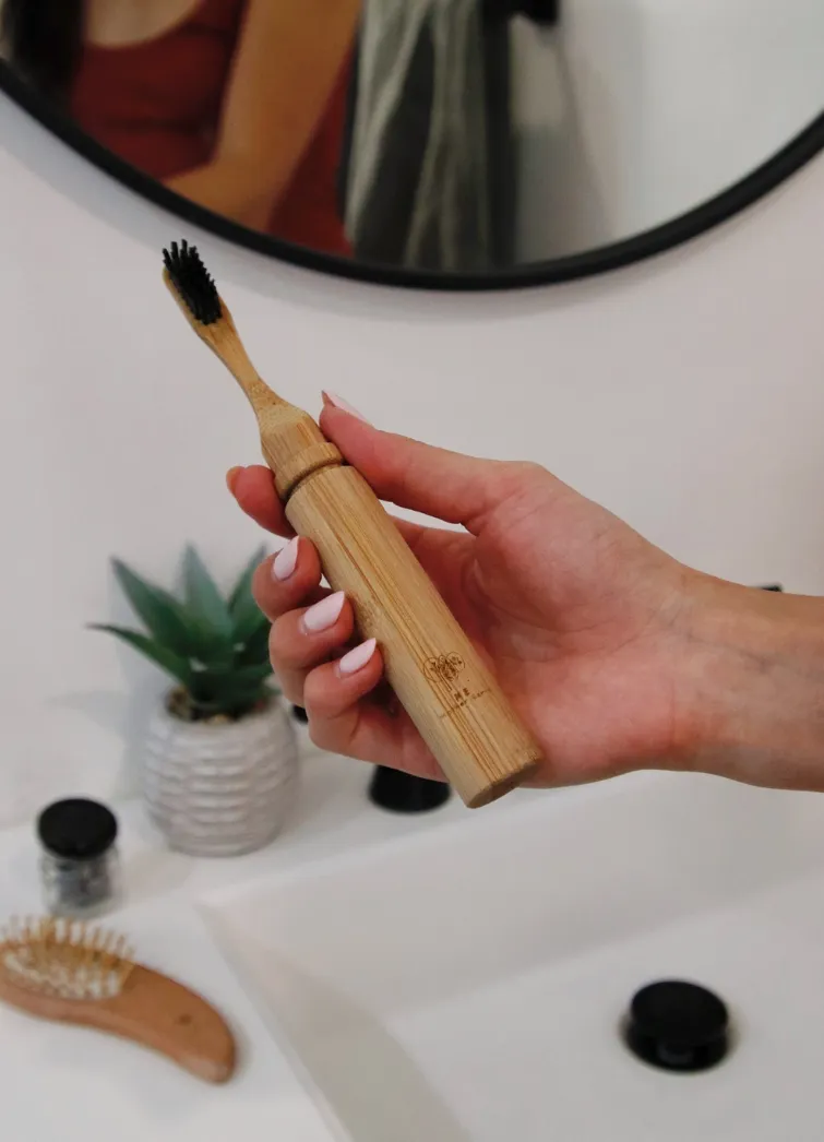 Me Mother Earth - All - in-1 Bamboo Travel Toothbrush w/ Replaceable Head