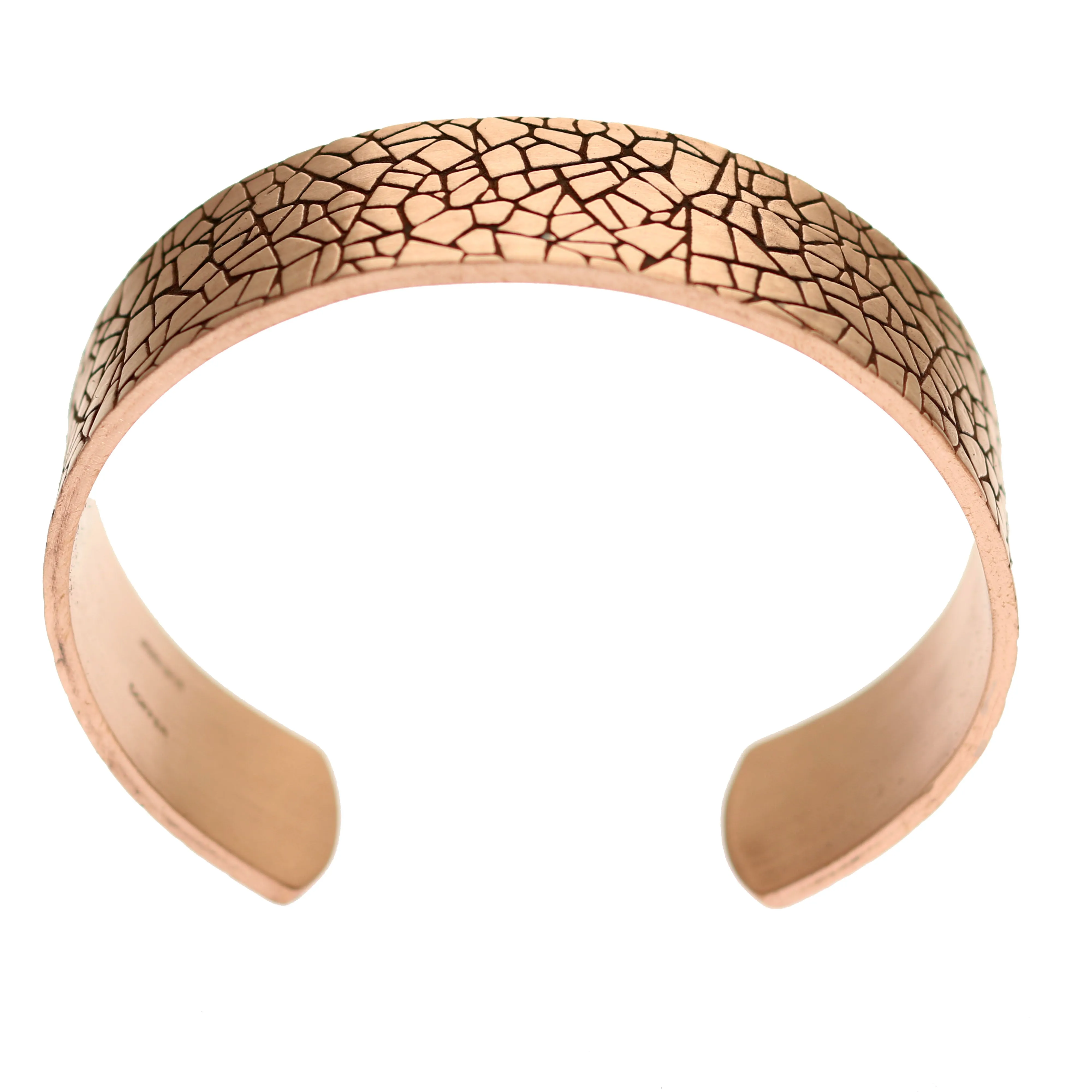 Men's Mosaic Embossed Solid Copper Cuff - 3/4 Inch Wide