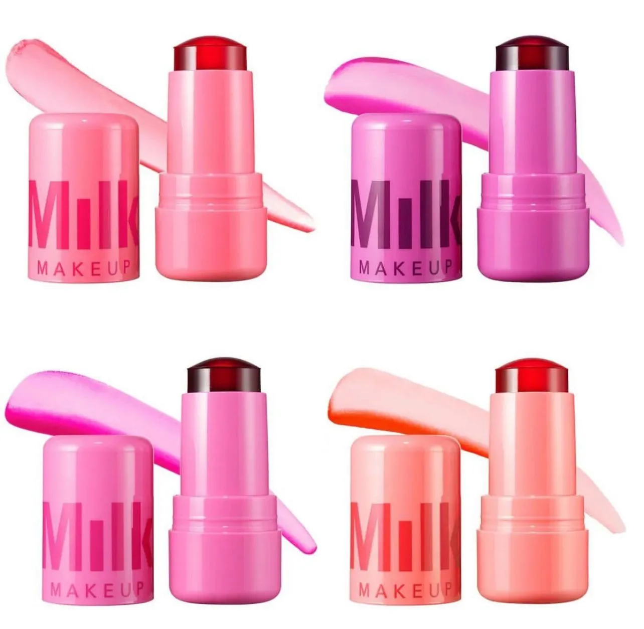 Milk Jelly Blush Stick Multi-function Cheek Lip Tint Makeup Moisturizing Lasting Red Pink Makeup Blusher