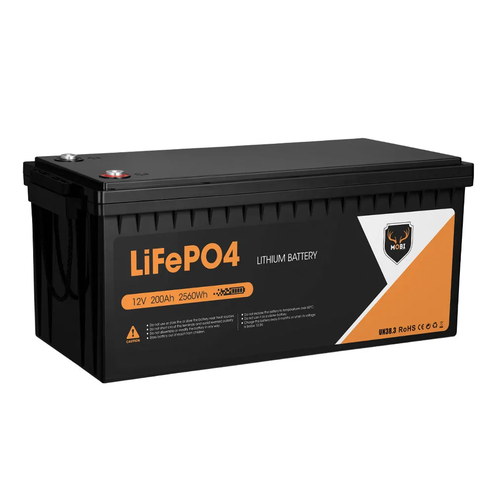 Mobi 12V 200AH Lithium Iron Phosphate Battery LiFePO4 Deep Cycle