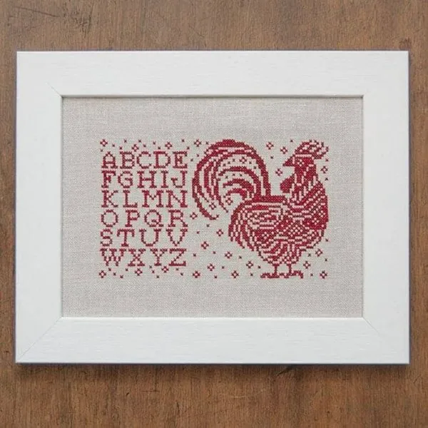 Modern Folk Embroidery - The Rooster Alphabet Sampler - Booklet Chart