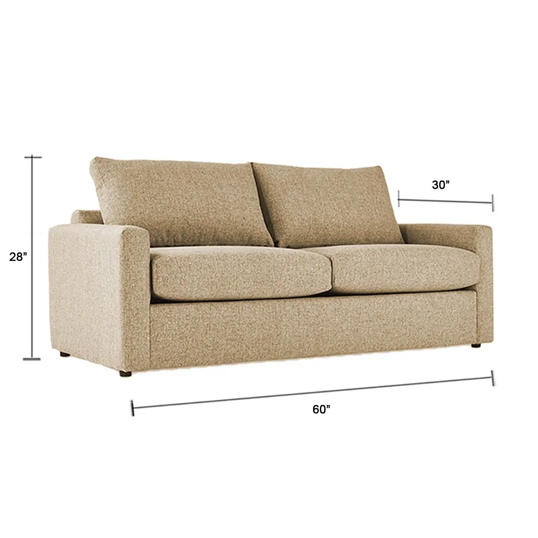 Modern Living, Timeless Comfort: Bruno 2 Seater Fabric Sofa For Living Room