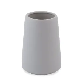 Modern Matte Light Grey Ceramic Bath Accessories, Toothbrush Holder