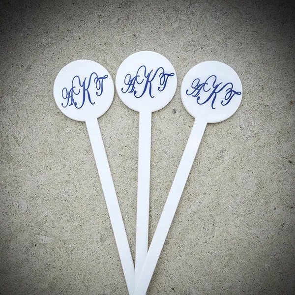 Monogram Wedding Swizzle Sticks