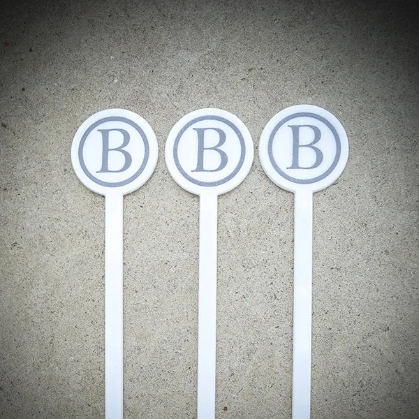 Monogram Wedding Swizzle Sticks