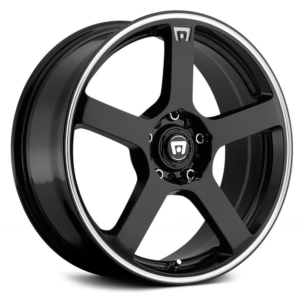 Motegi Racing MR116 Wheels (15x6.5 4x100/4x114.3  40) Gloss Black / Silver / Matte Black w/ Red Racing Stripe