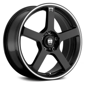 Motegi Racing MR116 Wheels (16x7 5x100  40) Gloss Black / Silver / Matte Black w/ Red Racing Stripe