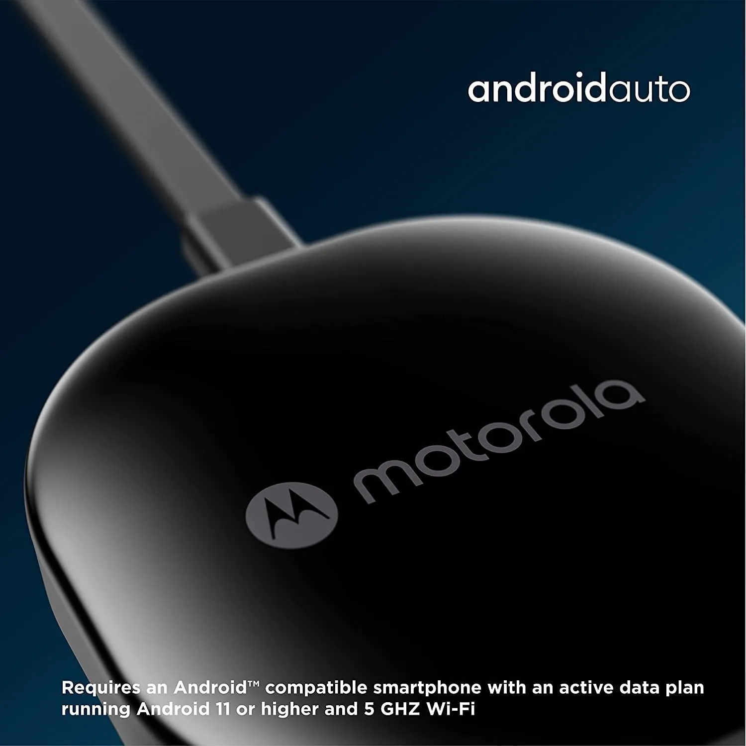 Motorola MA1 Wireless Android Auto Car Adapter - Instant Connection from Smartphone to Car Screen with Easy Setup - Direct Plug-In USB Adapter - Secure Gel Pad Included